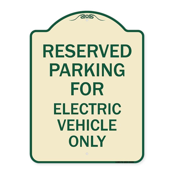 Signmission Parking Reserved for Electric Vehicle Heavy-Gauge Aluminum Sign, 24" x 18", TG-1824-23391 A-DES-TG-1824-23391 - main